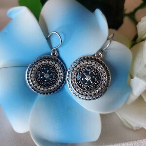Elegant Silver and Blue Dangle Earrings